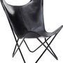 Lounge chairs - Armchair California Leather Black - KARE DESIGN