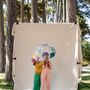 Children's apparel - Kids clear bubble dome umbrella - Clouds print SVALBARD - ANATOLE
