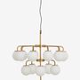 Ceiling lights - PALMA chandelier, brass/white - NORDAL