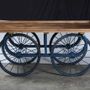 Other tables - Console Table with its large Vintage Wheels - GRAND DÉCOR