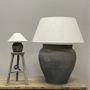 Pottery - Grey Pottery Table Lamp - THE SILK ROAD COLLECTION