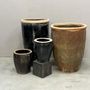 Pottery - Old black planters - THE SILK ROAD COLLECTION