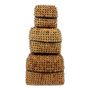 Caskets and boxes - Baskets beads coconut Pax Set 3 - EARTHWARE