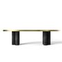 Dining Tables - Ray Oval Dining Table in Frisé Grey Sikomoro and Brushed Brass Details - DUISTT