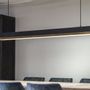 Suspensions - Lampe suspendue noir mat Symfano avec bord chêne européen véritable - FREZOLI LIGHTING