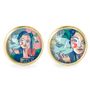 Jewelry - Ears studs Queen Size surgical stainless steel gold - Picasso - LES JOLIES D'EMILIE