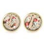 Jewelry - Ears studs Queen Size surgical stainless steel gold - Rouge-gorge - LES JOLIES D'EMILIE