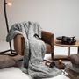 Comforters and pillows - Teddy silver -  Faux fur blanket - DECKENKUNST MANUFAKTUR GERMANY