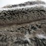 Comforters and pillows - Wolf gray plaid - Faux fur blanket - DECKENKUNST MANUFAKTUR GERMANY