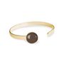 Jewelry - Thin bangle fully gilded with fine gold Les Parisiennes Flash Moka - LES JOLIES D'EMILIE