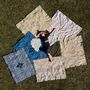 Throw blankets - The Signature Recycled Blanket - Light Grey/Dark Blue - LA MAISON DE LA MAILLE