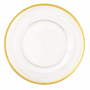 Everyday plates - Acrylic Plate Charger in Clear with Gold Rim - 1 Each - CASPARI