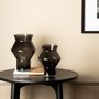Vases - Vase design de forme cylindrique angulaire, verre gris foncé de haute qualité, CUZ11GR - ELEMENT ACCESSORIES
