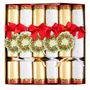 Décorations pour tables de Noël - Craquelins de fête en forme de couronne de houx et de baies — 6 par boîte - CASPARI