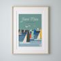 Poster - Affiche Déco "Saint Tropez" Le Golfe/ Série Bain de Mer - LES PETITS YEYES