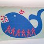 Table linen - Large rectangular cushion "Whale and Sailors" - BACIO DEL MARINAIO