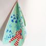 Dish towels - kitchen towel in linen and cotton with VOLARE INSIEME print - BACIO DEL MARINAIO