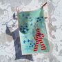 Dish towels - kitchen towel in linen and cotton with VOLARE INSIEME print - BACIO DEL MARINAIO