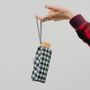 Design objects - Solid black and anise gingham micro umbrella - Wilton - ANATOLE