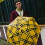 Objets design - Micro-parapluie solide - Tweed jaune et bleu nuit - Finsbury - ANATOLE