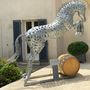 Sculptures, statuettes and miniatures - Prancing horse, monumental sculpture in recycled and galvanized metal, unique piece. - RECYCLAGE DESIGN RÉANIMATEUR D'OBJETS R & D