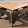 Coffee tables - Metal and wood coffee table - RECYCLAGE DESIGN RÉANIMATEUR D'OBJETS R & D