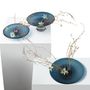 Vases - vase plat, bol rond, plateau conique, verre tourné, bleu foncé : ALAIN - ELEMENT ACCESSORIES