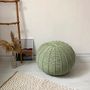 Footrests - Round knitted pouf footrest RIBS - ANZY HOME