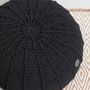 Footrests - Round knitted pouf footrest RIBS - ANZY HOME