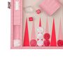 Gifts - Backgammon Set Flamingo Pink - Alligator Vegan Leather - Medium - VIDO LUXURY BOARD GAMES
