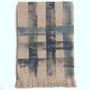 Throw blankets - cashmere throw blanket with hand painted stripes - VILLA COMO