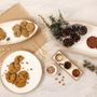 Platter and bowls - Mango Wood & White Enamel Oval Platter - BE HOME