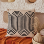 Comforters and pillows - Block Printed Waves Throw Pillow - 45x45 cm - CASA AMAROSA