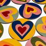 Tea and coffee accessories - S&B HEART Multicoloured Cork-Backed Coasters - SUMMERILL AND BISHOP