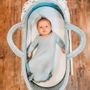 Baby furniture - Hooded Moses basket with macrame decor and rocking stand - ANZY HOME