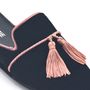 Sleepwear - Villa Handmade Velvet Slipper - Black & Pink - HOOMIE