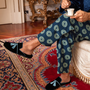 Sleepwear - Handmade Satin Pajama - Blue Ducale - HOOMIE