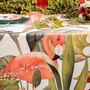Table cloths - "Flamingo" Cotton Satin Tablecloth - THE NAPKING  BY BELLAVIA HOME