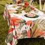 Table cloths - "Flamingo" Cotton Satin Tablecloth - THE NAPKING  BY BELLAVIA HOME