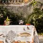 Kitchen linens - "Coral Bay" Linen tablecloth - THE NAPKING  BY BELLAVIA HOME