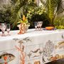 Kitchen linens - "Coral Bay" Linen tablecloth - THE NAPKING  BY BELLAVIA HOME