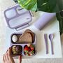 Children's mealtime - Lunch Box with Fork & Spoon - Purple - CITRON