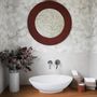 Miroirs - Grand miroir rond en cuir - SOL & LUNA