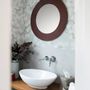 Miroirs - Grand miroir rond en cuir - SOL & LUNA