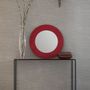 Mirrors - Large round mirror in leather  - SOL & LUNA