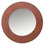 Mirrors - Large round mirror in leather  - SOL & LUNA