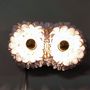Wall lamps - Applique owl lamp made of porcelain and gold leaves - SOPHIE LULINE CÉRAMISTE