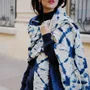 Foulards et écharpes - PLAID ou CHALE INDIGO - CURIOSITY LAB
