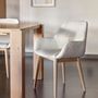 Chairs for hospitalities & contracts - Konna chair in white fleece with solid ash wood legs in a natural finish - KAVE HOME