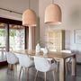 Chairs for hospitalities & contracts - Konna chair in white fleece with solid ash wood legs in a natural finish - KAVE HOME